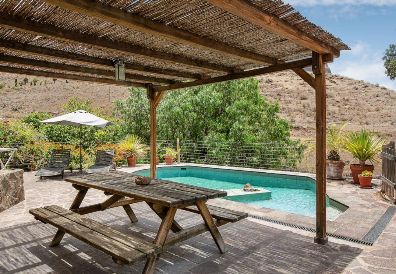 Ferienhaus in San Nicolas de Tolentino - Ländliches Haus mit privatem Pool in Tasarte